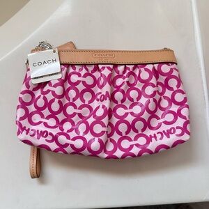 COACH large, pink wristlet